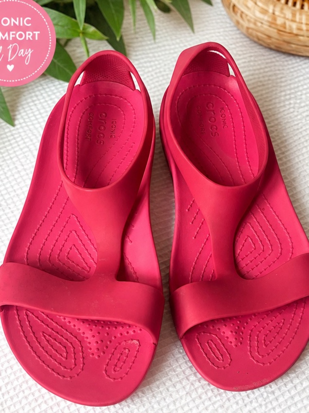 CROCS Women's Slingback Sandals - Hot Pink